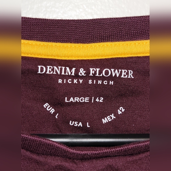 Denim & Flower bird print t-shirt - Picture 4 of 4